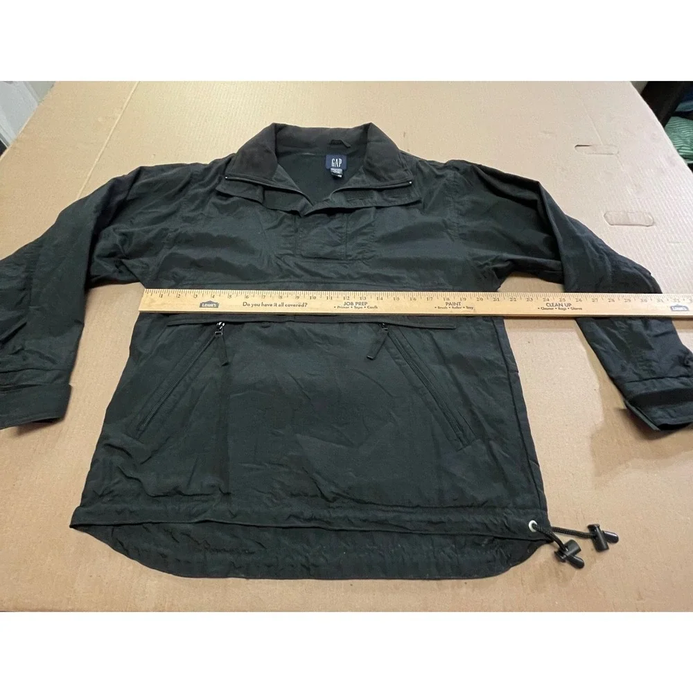 Vintage‎ GAP Men's XS Black Packed Hooded Anorak Pocket 90s Outdoor RipStop